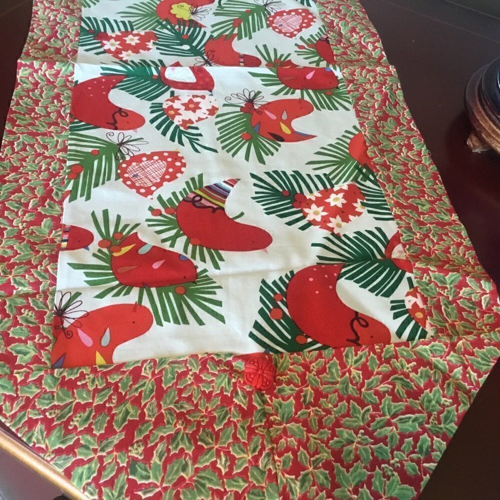 Handmade Red Birds Holiday Runner